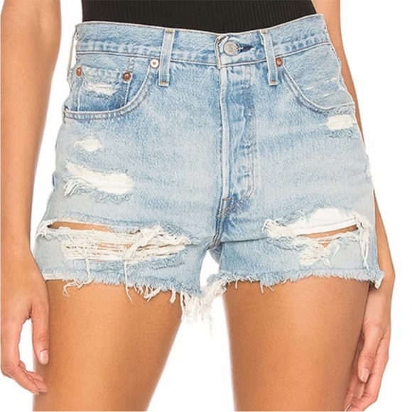 Levi’s 501 distressed denim short size 25 - Picture 6 of 6